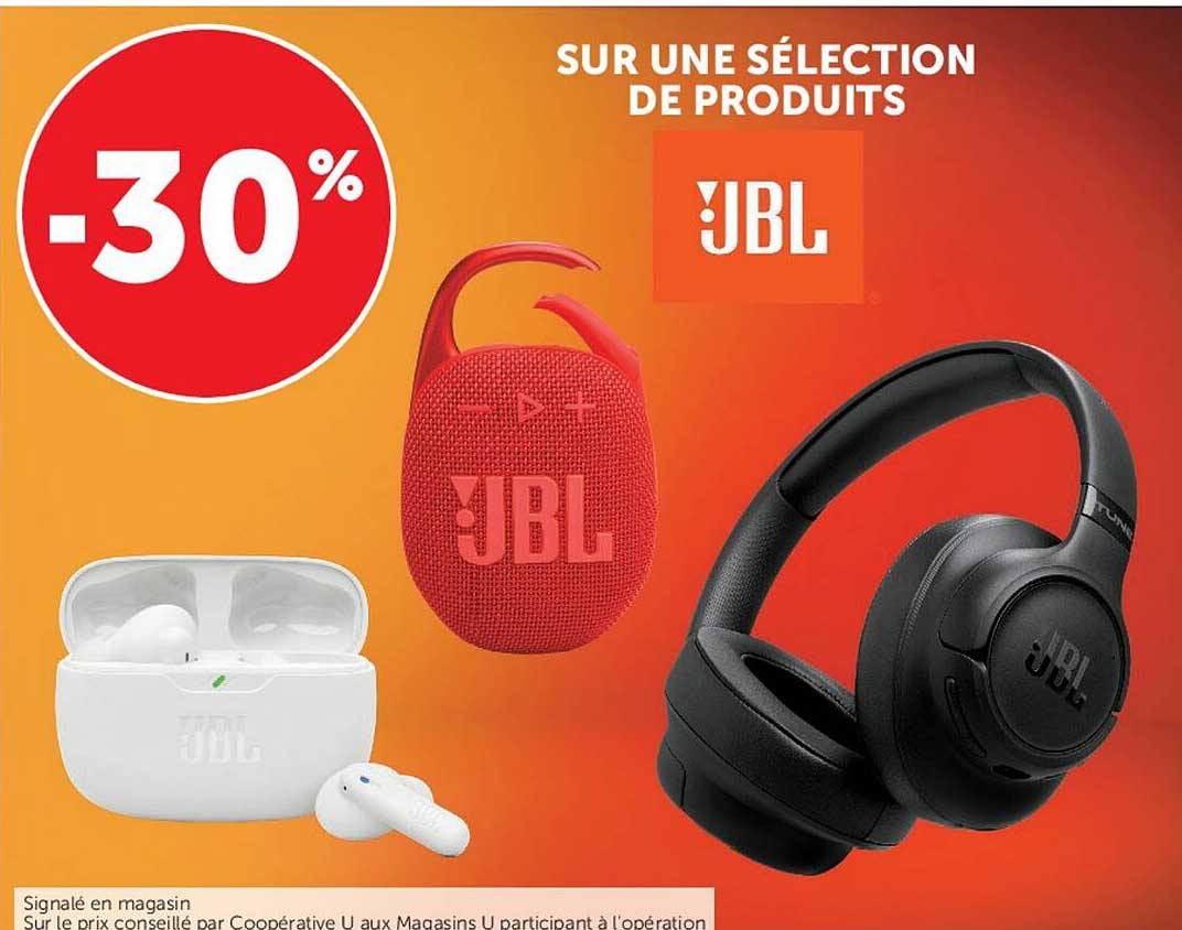 SUR UNE SÉLECTION DE PRODUITS JBL