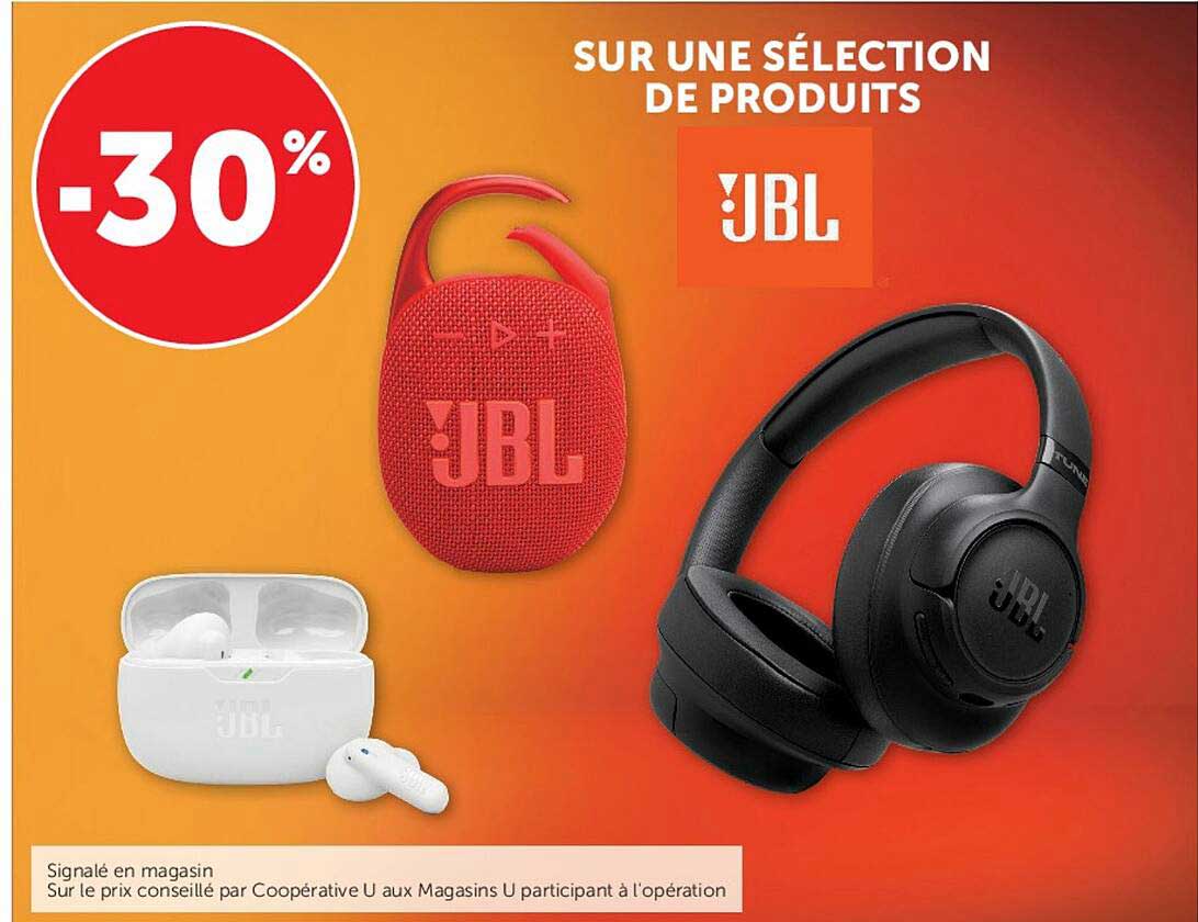 SUR UNE SÉLECTION DE PRODUITS JBL