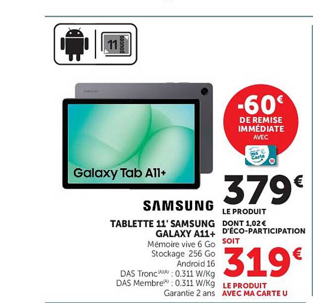 TABLETTE 11' SAMSUNG GALAXY A11+