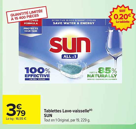 Tablettes Lave-vaisselle SUN