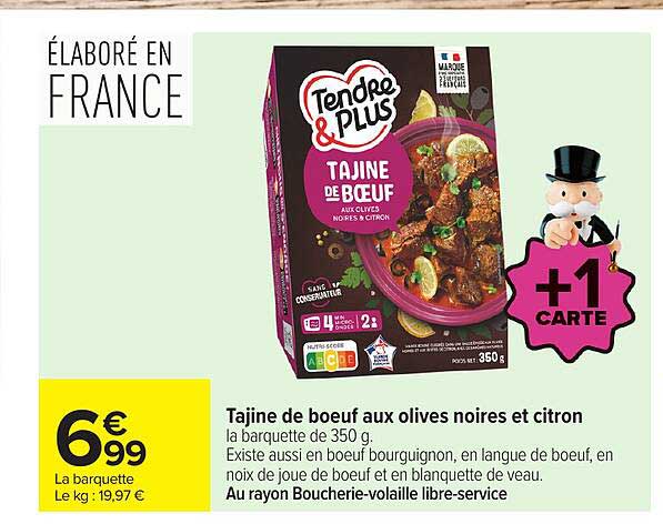Tajine de boeuf aux olives noires et citron