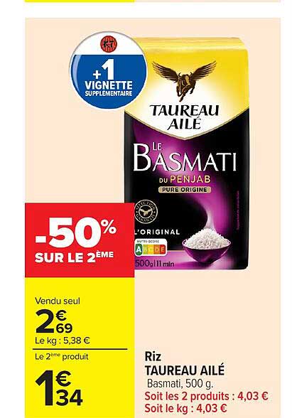 TAUREAU AILÉ Basmati, 500 g