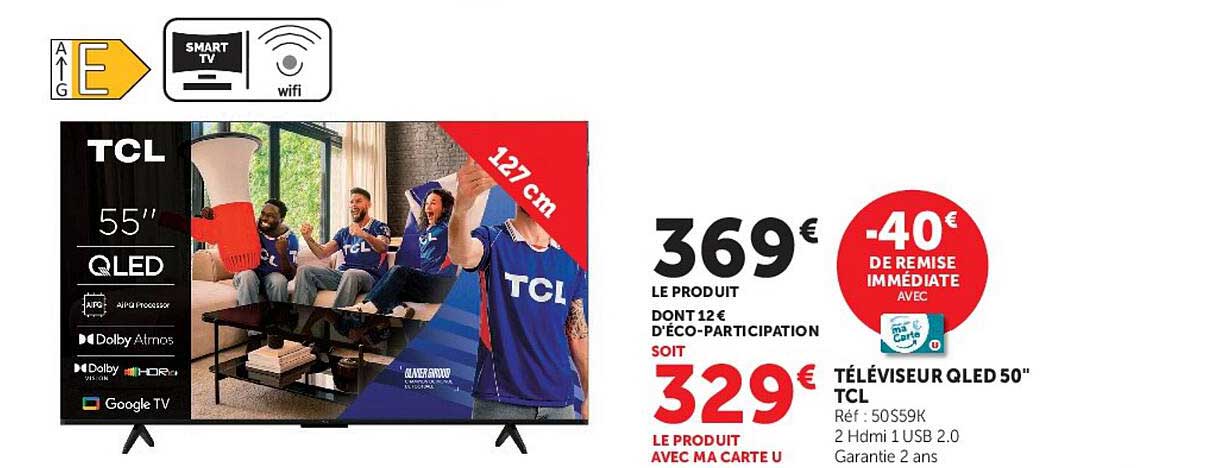 TÉLÉVISEUR QLED 50" TCL