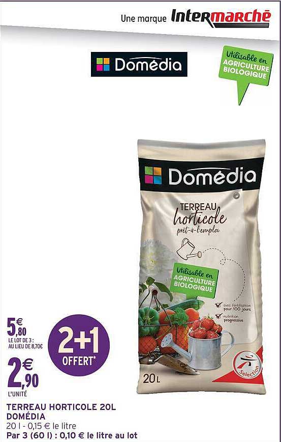 TERREAU HORTICOLE 20L DOMÉDIA