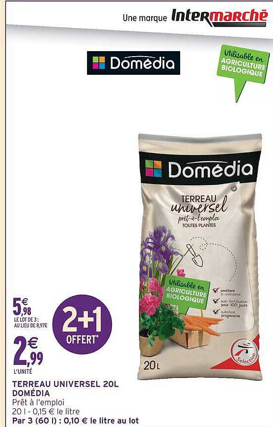 TERREAU UNIVERSEL 20L DOMÉDIA