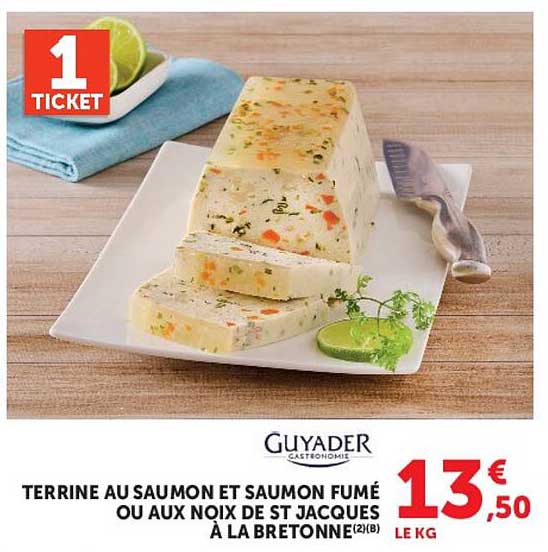 TERRINE AU SAUMON ET SAUMON FUMÉ OU AUX NOIX DE ST JACQUES À LA BRETONNE