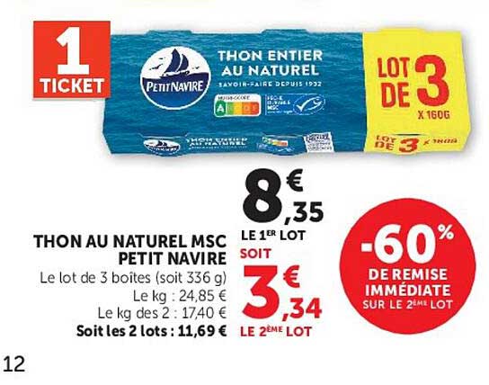 THON AU NATUREL MSC PETIT NAVIRE