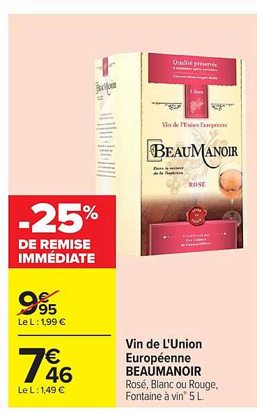 Vin de L'Union Européenne BEAUMANOIR