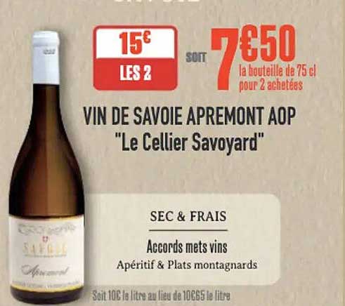 VIN DE SAVOIE APREMONT AOP "Le Cellier Savoyard"