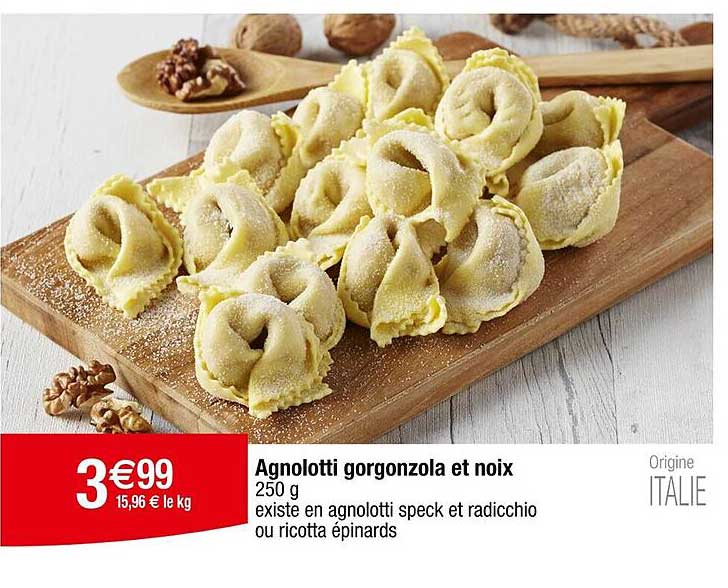 Agnolotti gorgonzola et noix