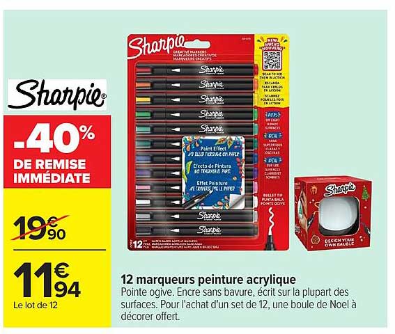 12 marqueurs peinture acrylique