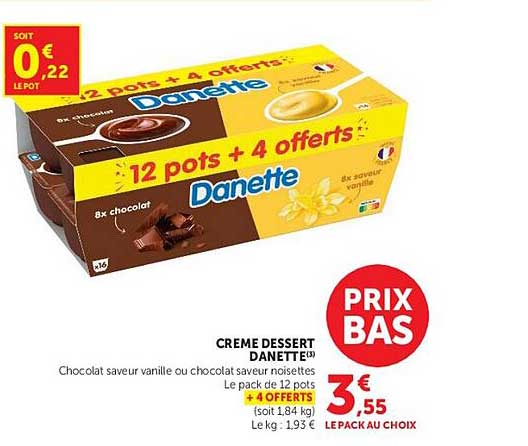 12 pots + 4 offerts Danette