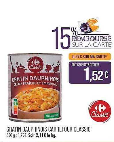 15% REMBOURSÉ SUR LA CARTE