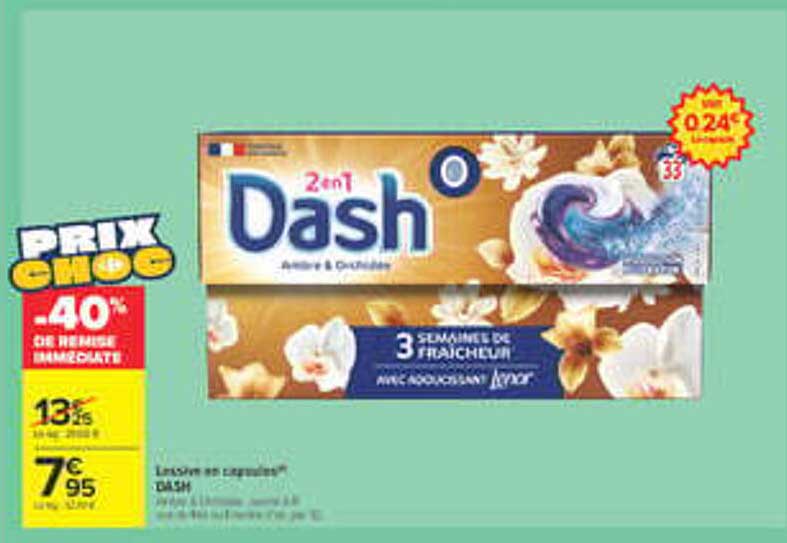 2 en 1 Dash Adoucissant & Détachant
