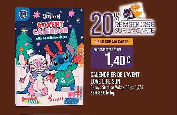 20% REMBOURSÉ SUR LA CARTE