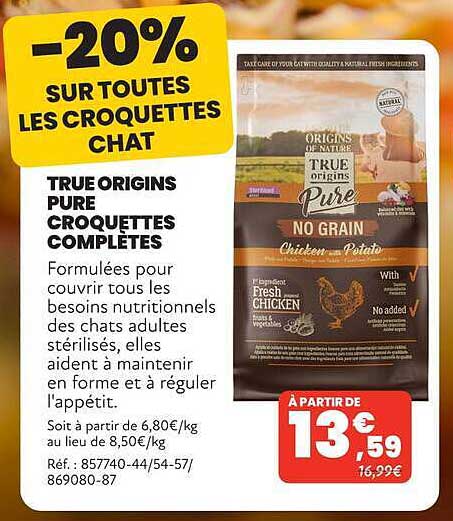 -20% SUR TOUTES LES CROQUETTES CHAT