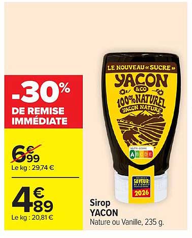 -30% DE REMISE IMMÉDIATE