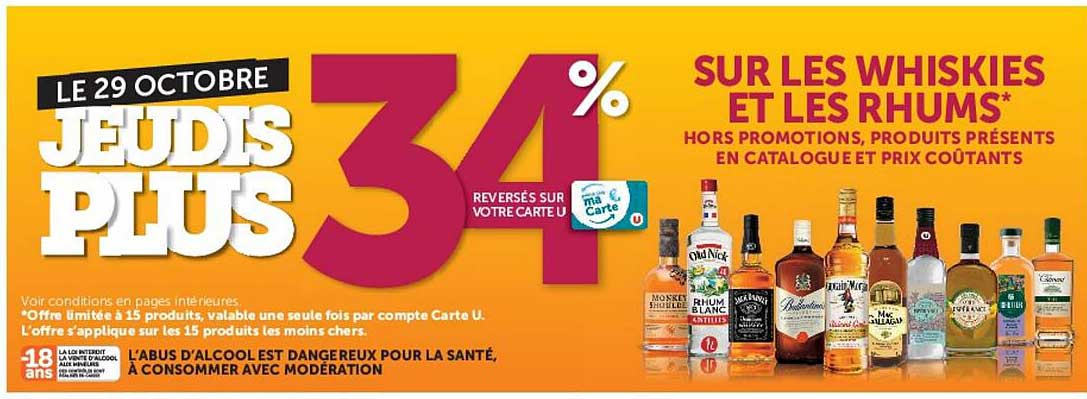 34% reversés sur votre carte U