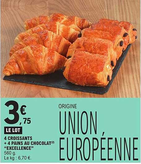 4 CROISSANTS 4 PAINS AU CHOCOLAT "EXCELLENCE"