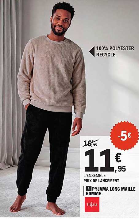 5 PYJAMA LONG MAILLE HOMME