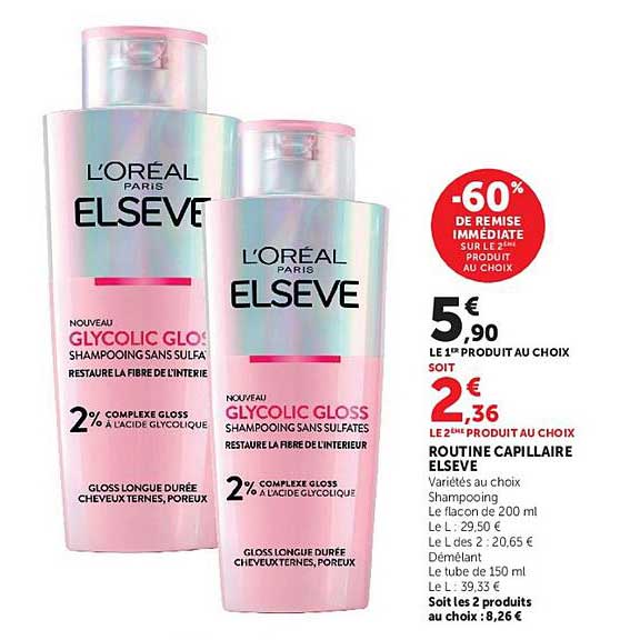 -60% de remise immédiate sur le 2ème produit au choix