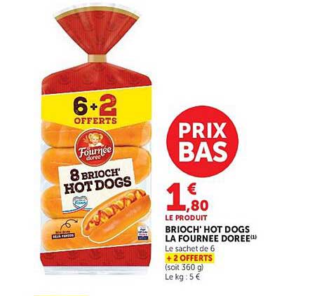 8 BRIOCH' HOT DOGS LA FOURNÉE DORÉE