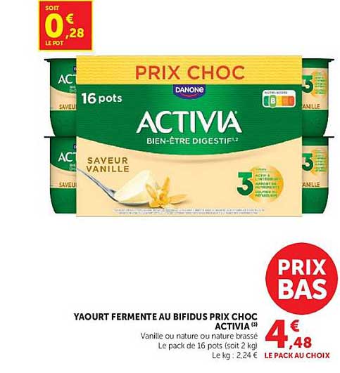 ACTIVIA BIEN-ÊTRE DIGESTIF 2, SAVEUR VANILLE
