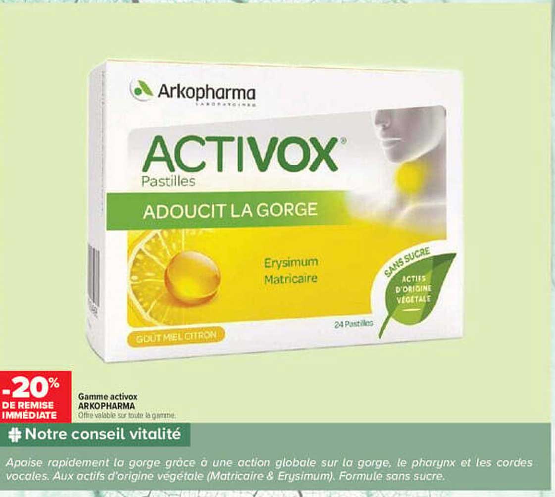 ACTIVOX Pastilles ADOUCIT LA GORGE