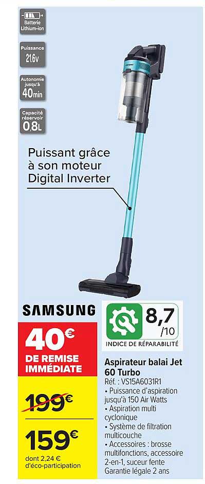 Aspirateur balai Jet 60 Turbo