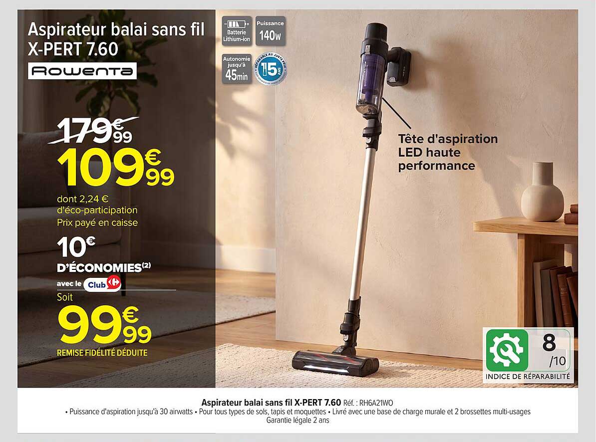 Aspirateur balai sans fil X-PERT 7.60