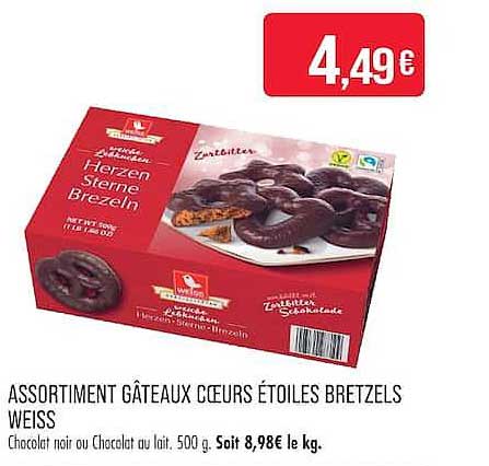 ASSORTIMENT GÂTEAUX CŒURS ÉTOILES BRETZELS WEISS