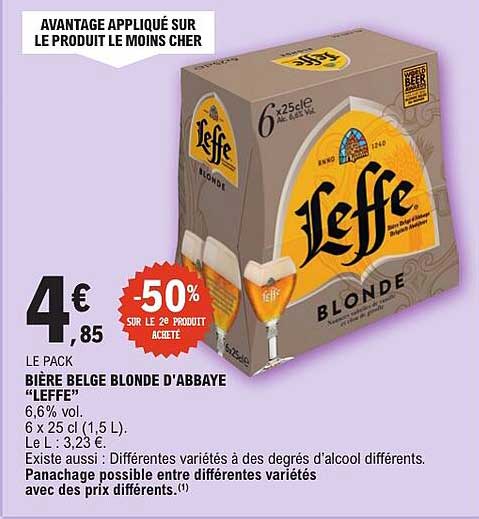 BIÈRE BELGE BLONDE D’ABBAYE “LEFFE”