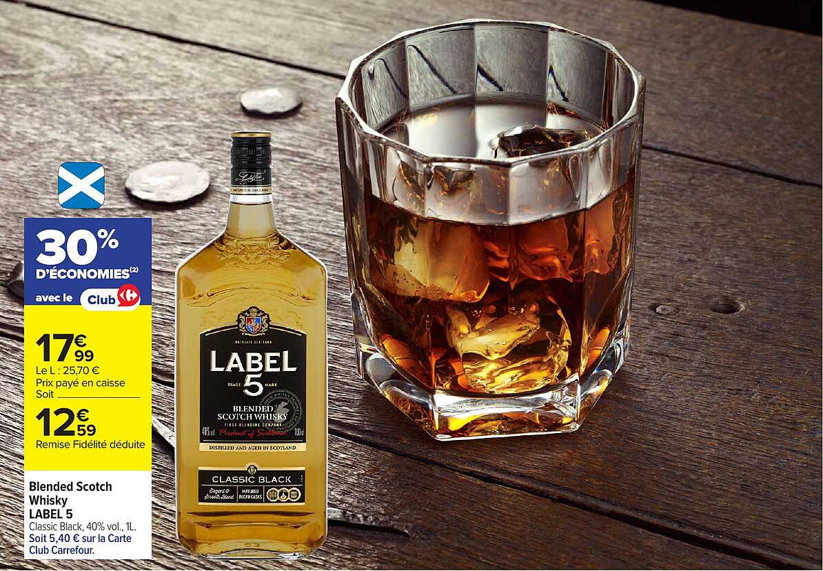 Blended Scotch Whisky LABEL 5 Classic Black, 40% vol., 1l