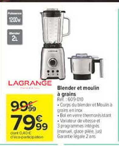 Blender et moulin à grains