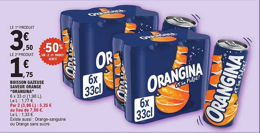 BOISSON GAZEUSE SAVEUR ORANGE “ORANGINA”