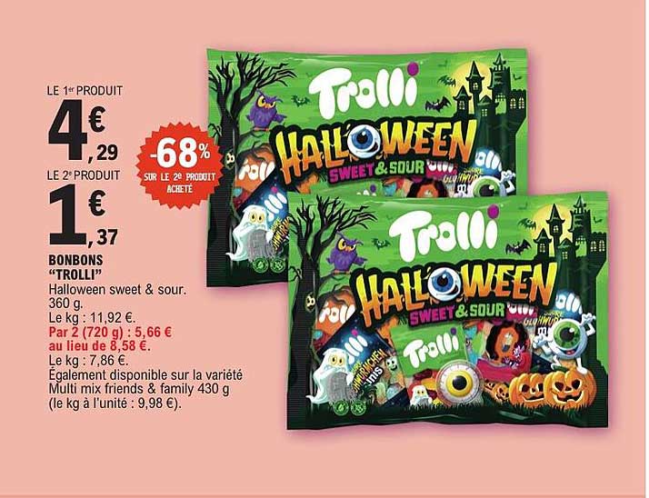 BONBONS "TROLLI" Halloween sweet & sour. 360 g.
