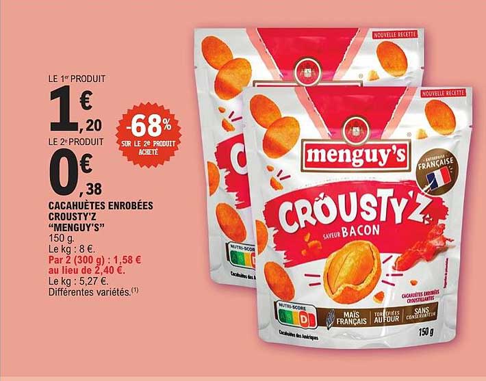 CACAHUÈTES ENROBÉES CROUSTYZ “MENGUY’S”