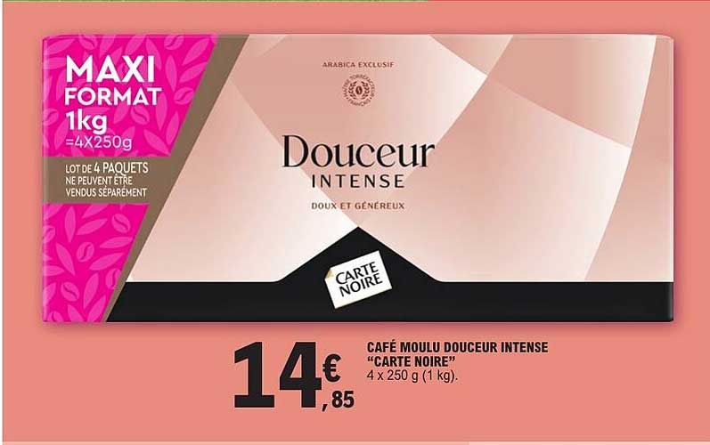 Café moulu Douceur Intense “Carte Noire” 4 x 250 g (1 kg)