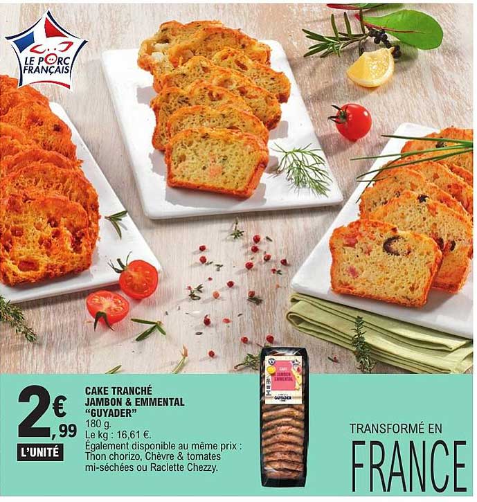 CAKE TRANCHÉ JAMBON & EMMENTAL «GUYADER»