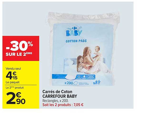 Carrés de Coton CARREFOUR BABY