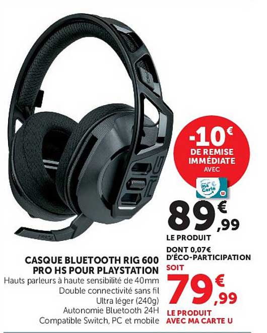CASQUE BLUETOOTH RIG 600 PRO HS POUR PLAYSTATION