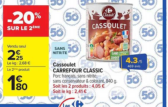 Cassoulet CARREFOUR CLASSIC