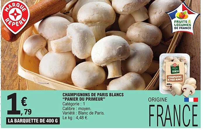 CHAMPIGNONS DE PARIS BLANCS “PANIER DU PRIMEUR”