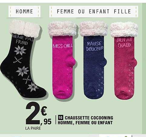 CHAUSSETTE COCOONING HOMME, FEMME OU ENFANT