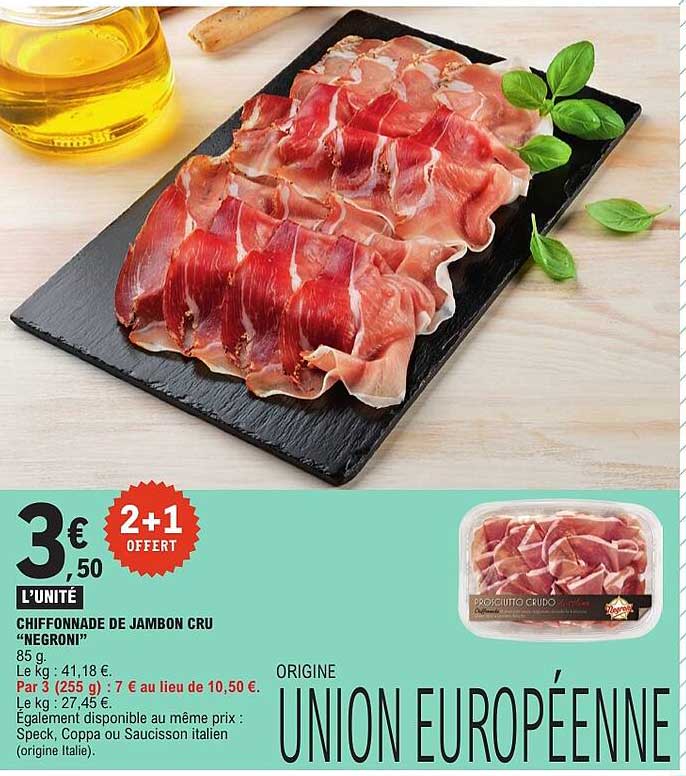 CHIFFONNADE DE JAMBON CRU “NEGRONI”