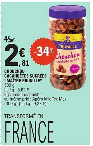CHOUCHOU CACAHUÈTES SUCRÉES "MAÎTRE PRUNILLE"
