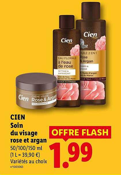 CIEN Soin du visage rose et argan