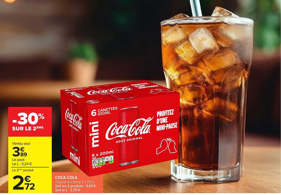 COCA-COLA Original ou Cherry, 6 x 20 cl