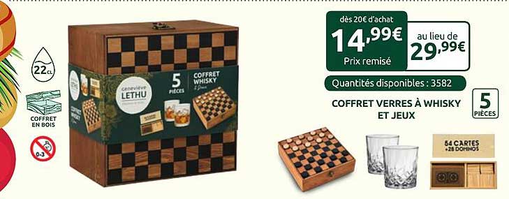 COFFRET VERRES À WHISKY ET JEUX