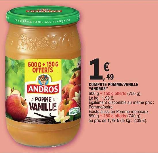 COMPOTE POMME/VANILLE "ANDROS"